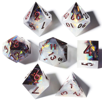 Dark Knight-Handmade Sharp Edge 7 Piece Resin d&d Dungeons and Dragons Dice Set Christmas Gift