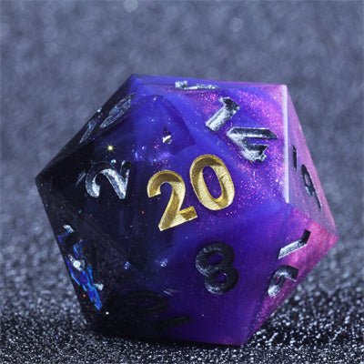 Arcane Missiles Handmade Sharp Edge 7 Piece Resin d&d Dungeons and Dragons Dice Set