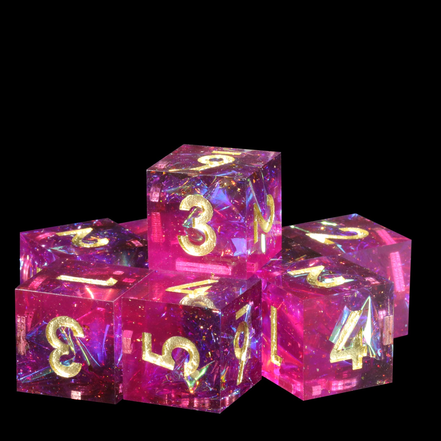 Demon Summoner Handmade Sharp Edge 7 Piece Resin d&d Dungeons and Dragons Dice Set