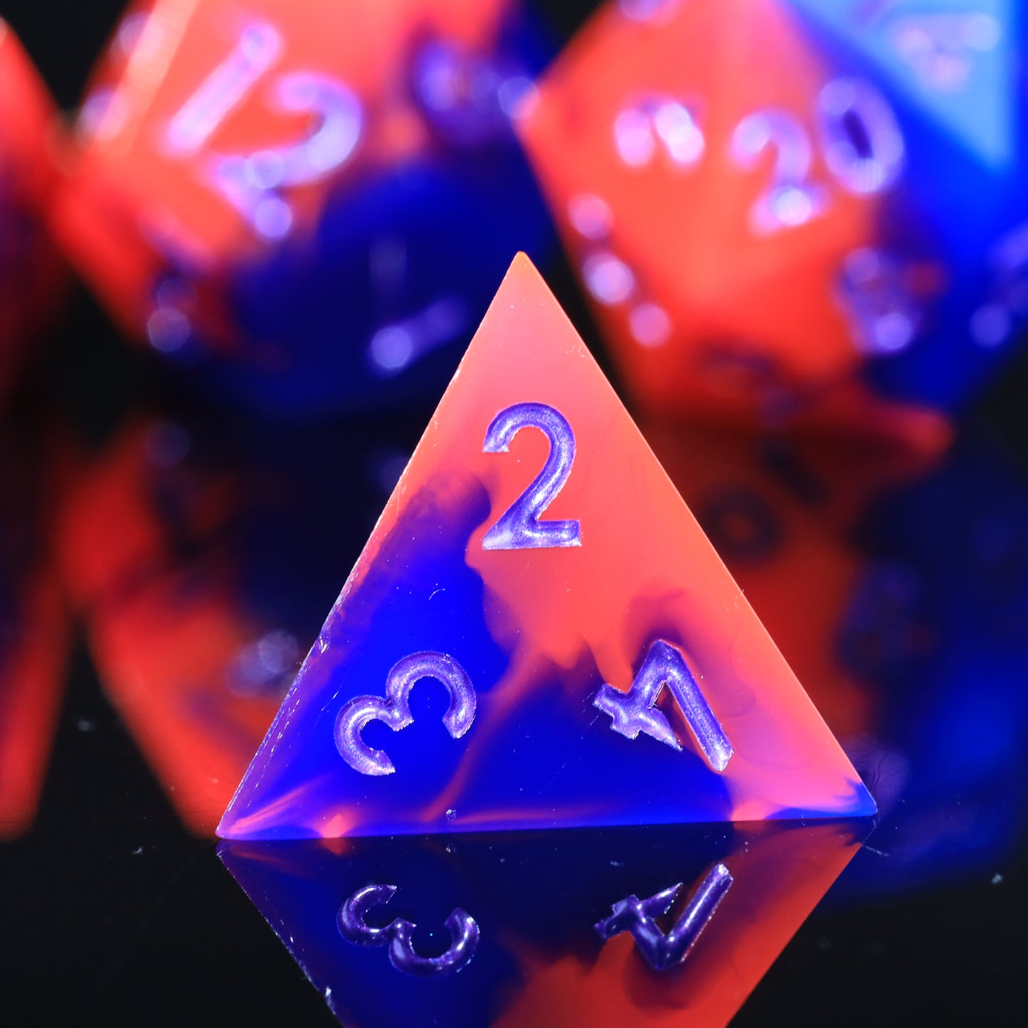 Uv Miracle Handmade Sharp Edge 7 Piece Reesin d&d Dungeons and Dragons Dice Set