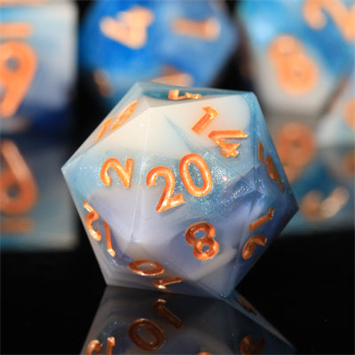 Cloudscape Handmade Sharp Edge 7 Piece Resin d&d Dungeons and Dragons Dice Set