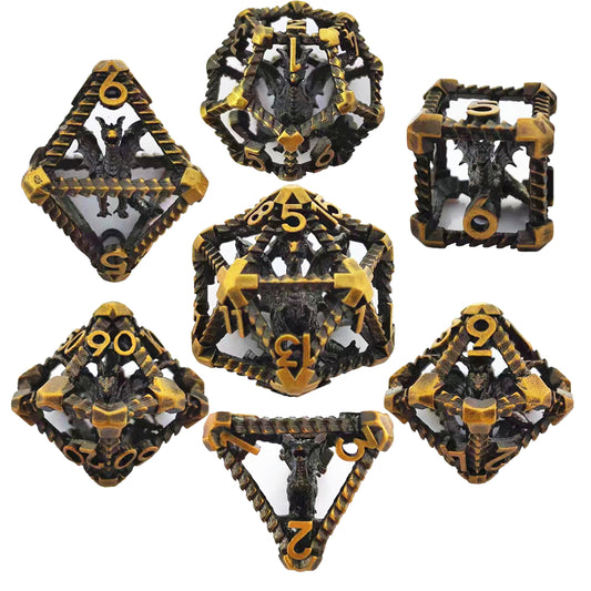 🐉 Dragon's Soul Awakened - 3D Flying Dragon Metal Dice Set 🎲