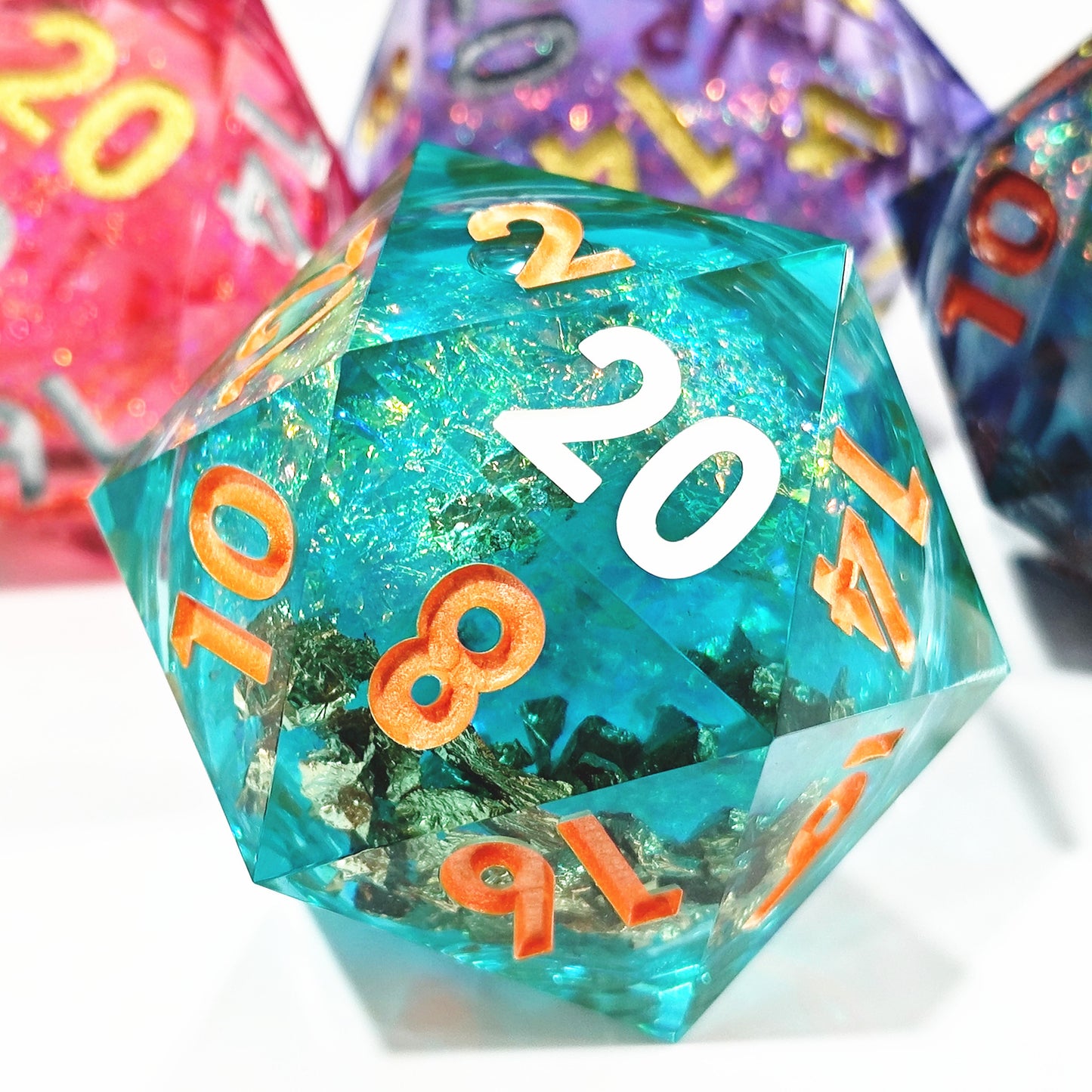 Handmade Sharp Edge  D20 Dice Resin d&d Dungeons and Dragons