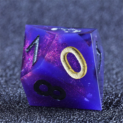 Arcane Missiles Handmade Sharp Edge 7 Piece Resin d&d Dungeons and Dragons Dice Set