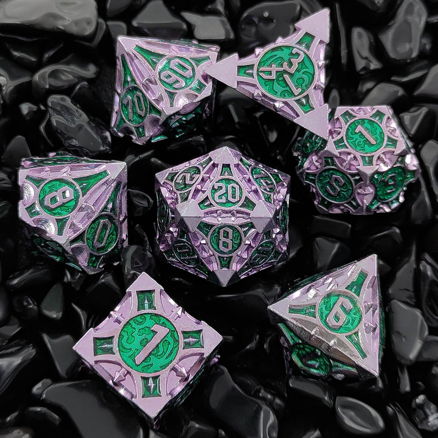 Spectral Gaze: Skull Blood Trace Resin Dice Set