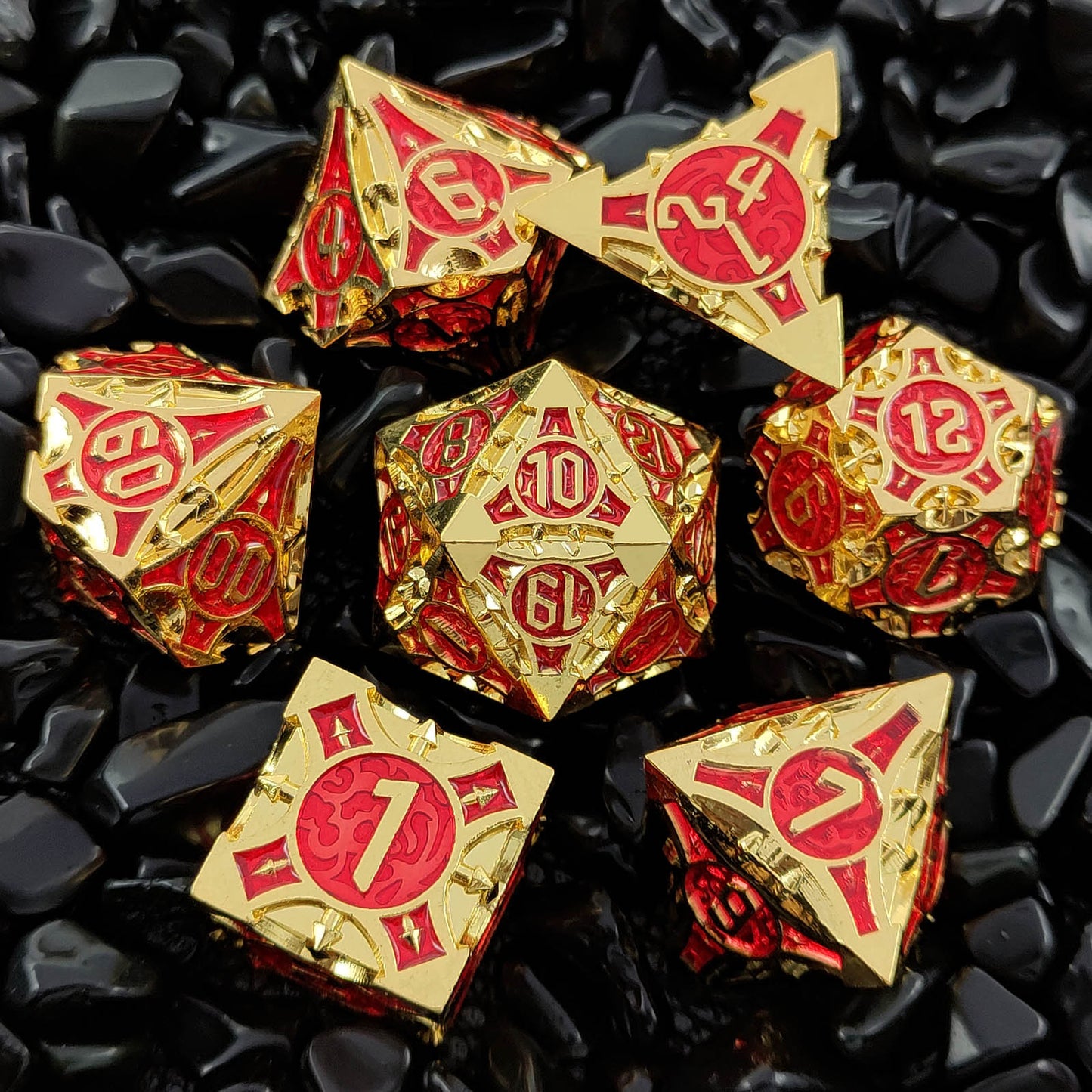 Spectral Gaze: Skull Blood Trace Resin Dice Set