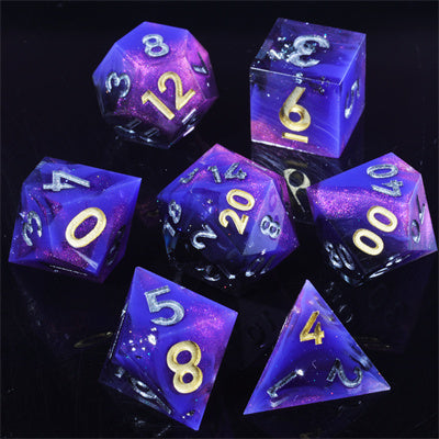 Arcane Missiles Handmade Sharp Edge 7 Piece Resin d&d Dungeons and Dragons Dice Set