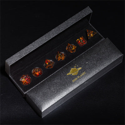 Blooming Poison Handmade Sharp Edge 7 Piece Resin d&d Dungeons and Dragons Dice Set