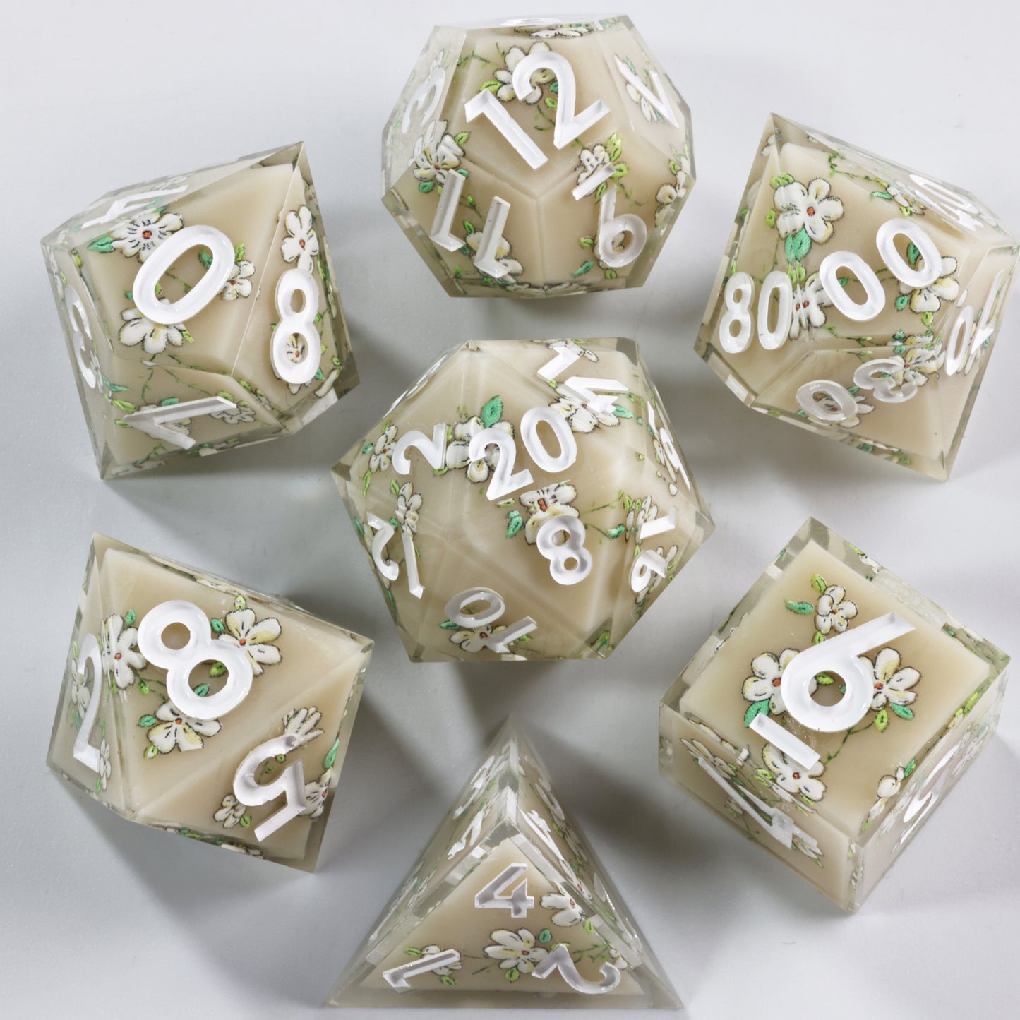 Secret Love Handmade Sharp Edge 7 Piece Reesin d&d Dungeons and Dragons Dice Set