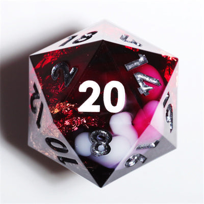 Bloody Rose Handmade Sharp Edge 7 Piece Resin d&d Dungeons and Dragons Dice Set