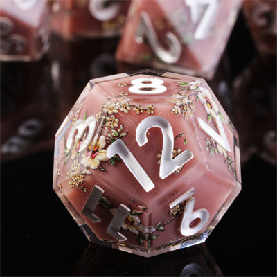 Maidens Handmade Sharp Edge 7 Piece Resin d&d Dungeons and Dragons Dice Set