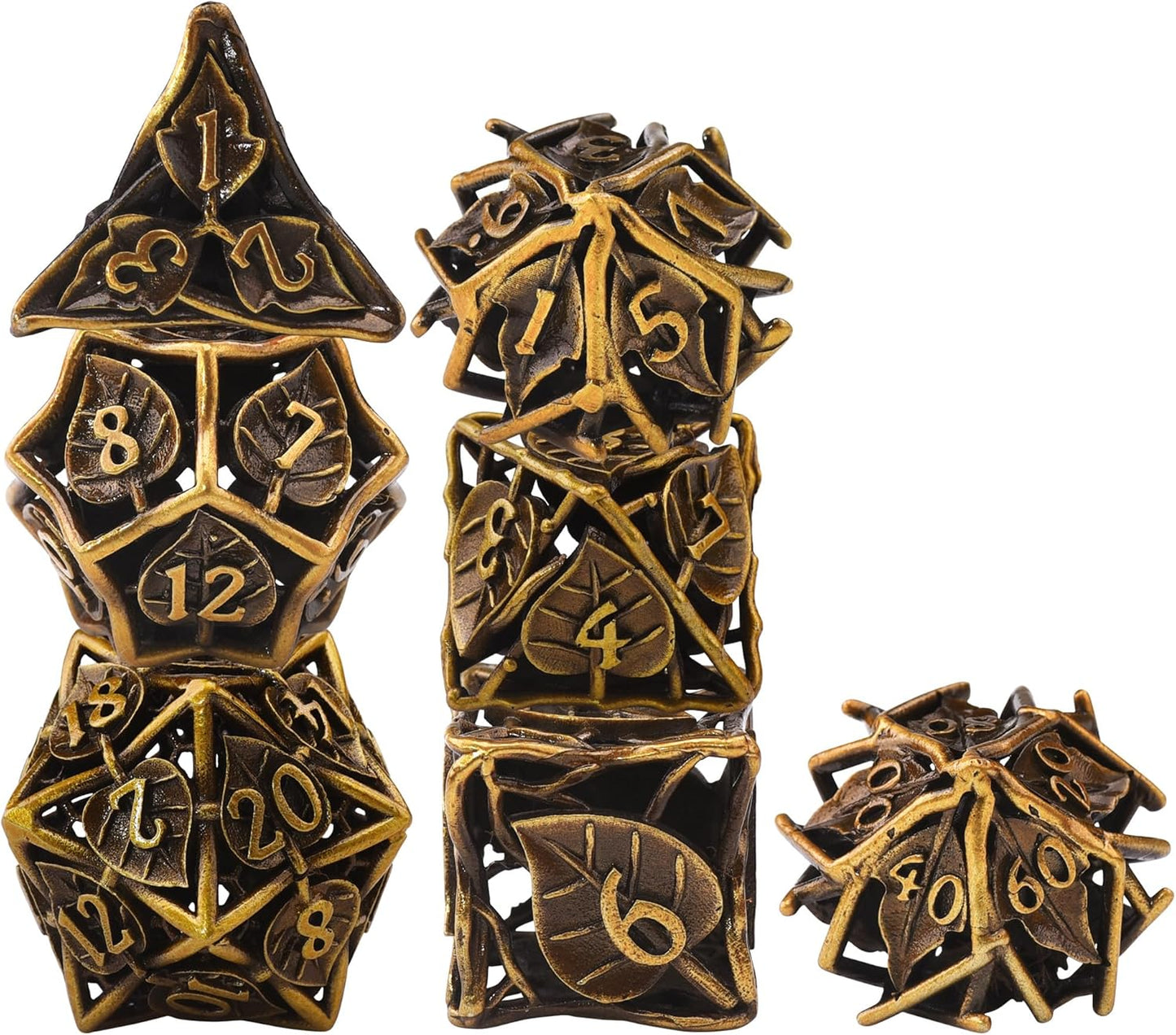 🌟 Leaf Vein Hollow Dice Set - A Testament to Nature's Beauty 🍃