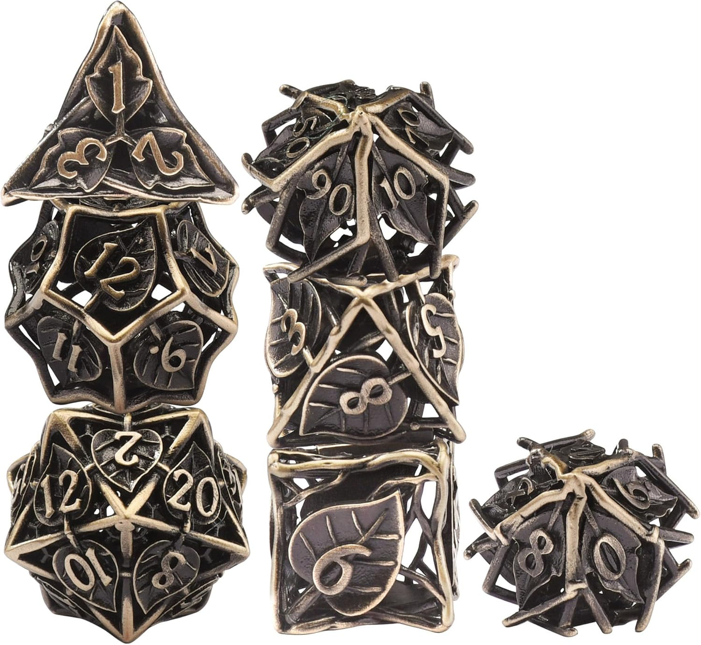 🌟 Leaf Vein Hollow Dice Set - A Testament to Nature's Beauty 🍃