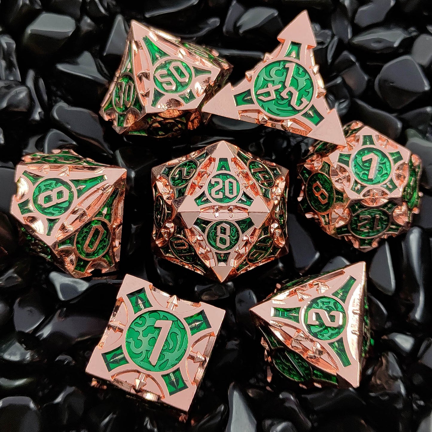 Spectral Gaze: Skull Blood Trace Resin Dice Set