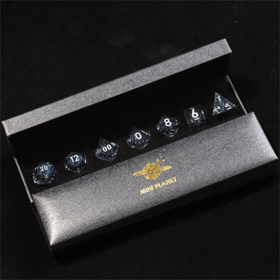 Black Dragon Eye1 Handmade Sharp Edge 7 Piece Resin d&d Dungeons and Dragons Dice Set