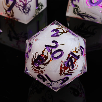 Dragon Icon  Handmade Sharp Edge 77 Piece Resin d&d Dungeons and Dragons Dice Set