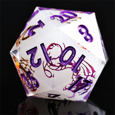 Dragon Icon  Handmade Sharp Edge 77 Piece Resin d&d Dungeons and Dragons Dice Set