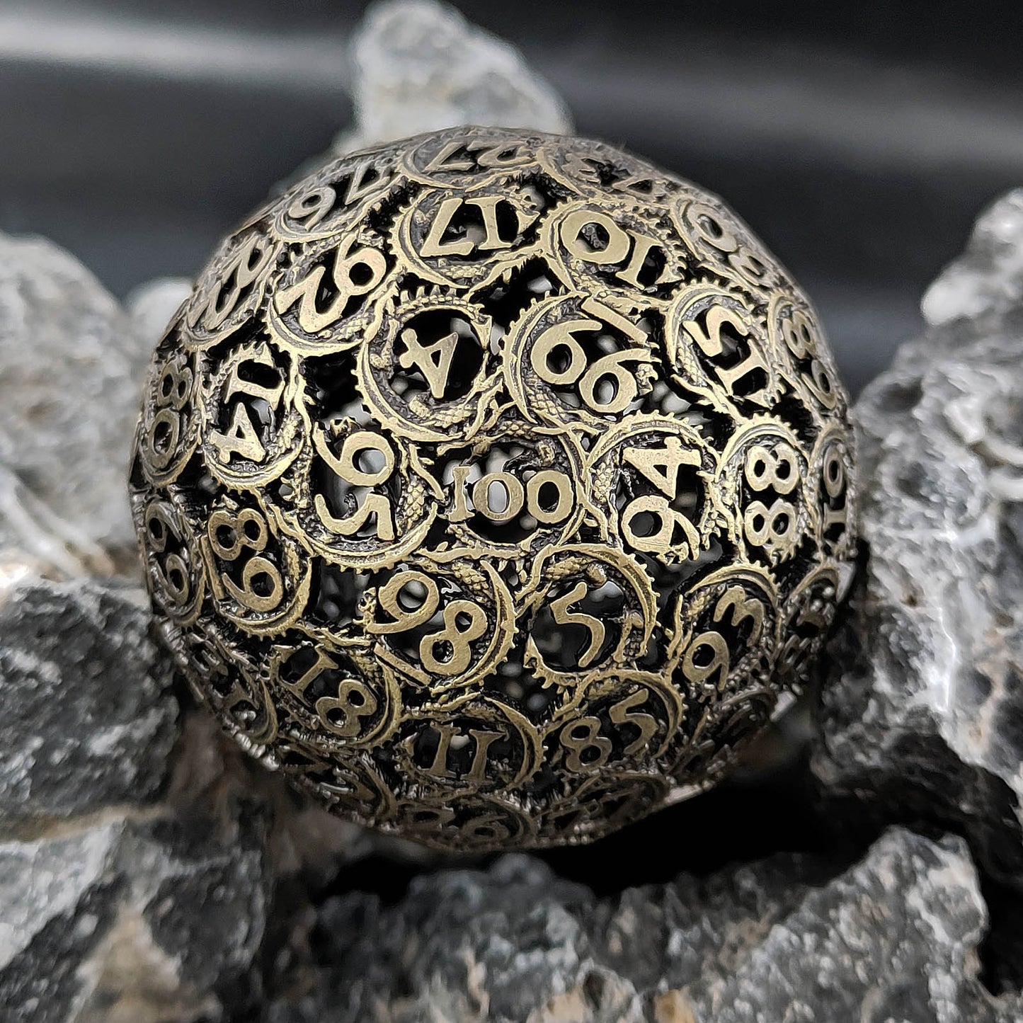 🌟【New】Dragon's Realm - Multi-colored D100 Metal Art Dice 🌟