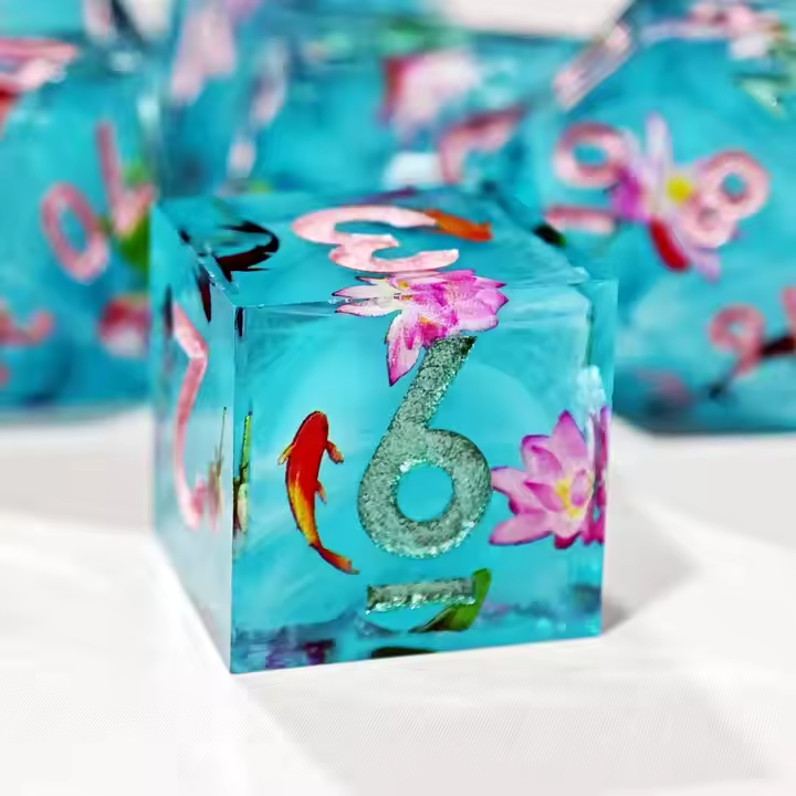 Lotus Koi Dice Set - Essential Gear for Dungeons & Dragons Adventures