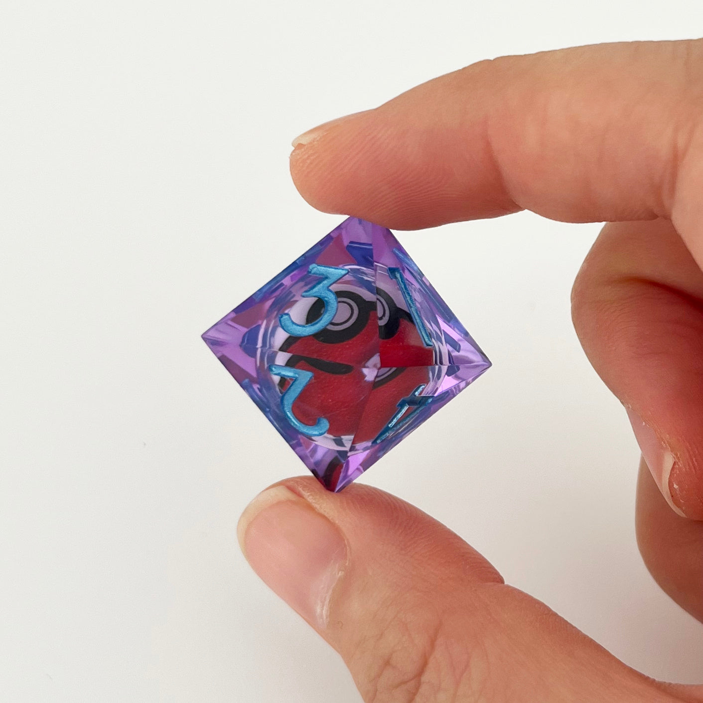 Pokeball Dice Set Pokemon DND Dice Set Handmade Resin Dice