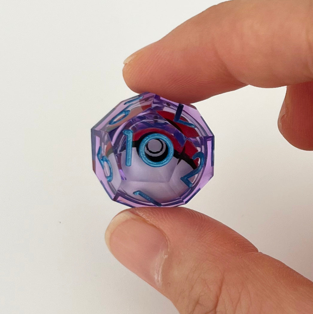 Pokeball Dice Set Pokemon DND Dice Set Handmade Resin Dice