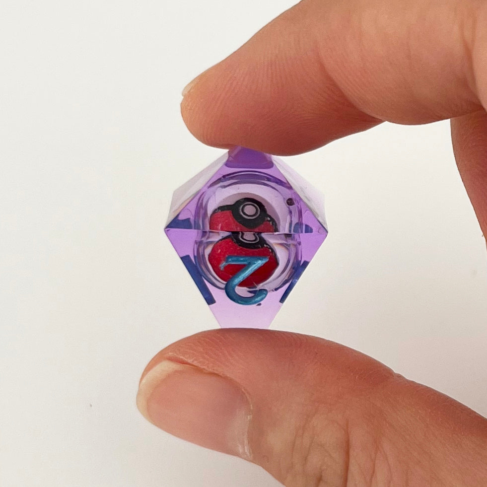Pokeball Dice Set Pokemon DND Dice Set Handmade Resin Dice