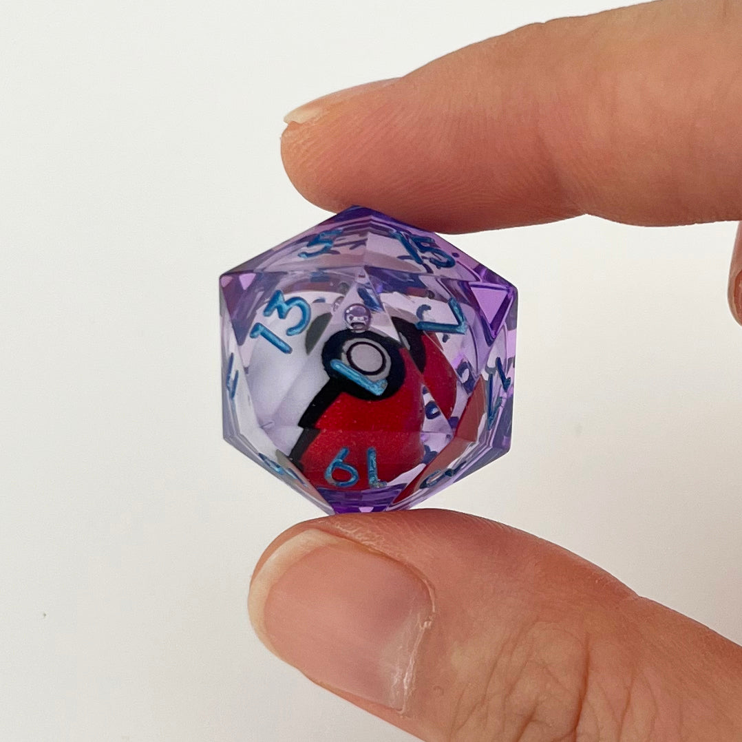 Pokeball Dice Set Pokemon DND Dice Set Handmade Resin Dice