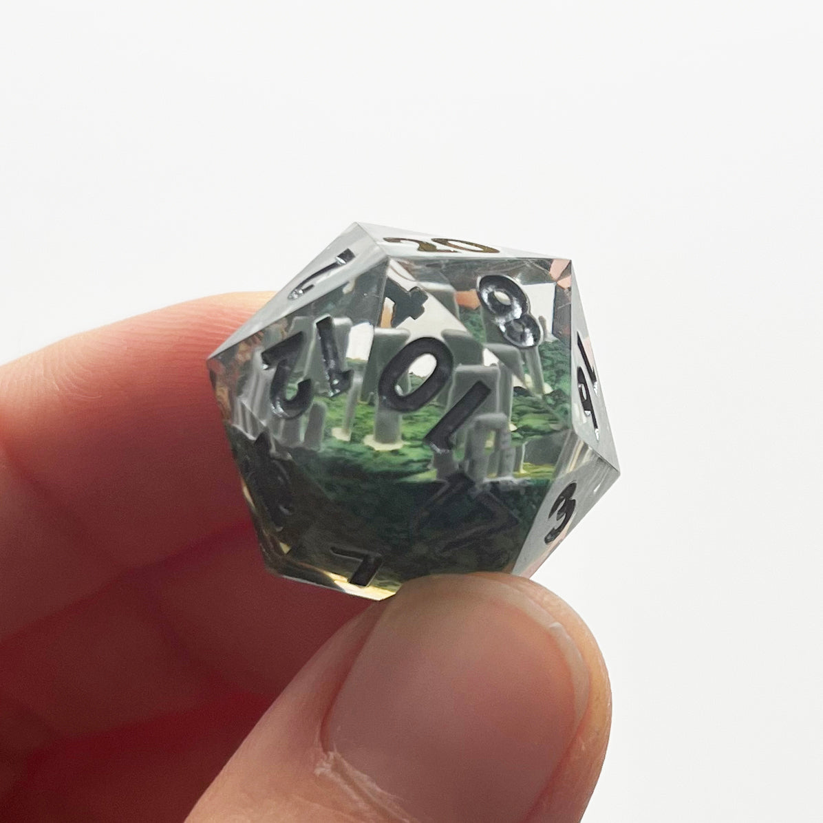 Stonehenge Ancient Ruins Handmade Resin Dice Set | Polyhedral 7-Piece TTRPG Dice for Tabletop Gaming, RPG Roleplaying | Luxury Artisan Dice Gift