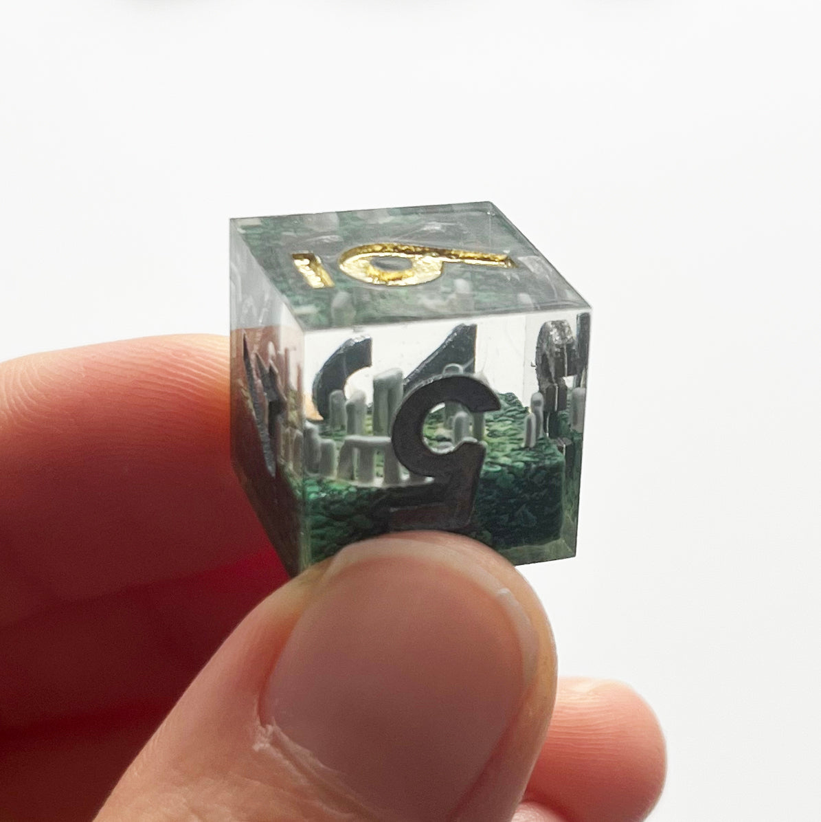 Stonehenge Ancient Ruins Handmade Resin Dice Set | Polyhedral 7-Piece TTRPG Dice for Tabletop Gaming, RPG Roleplaying | Luxury Artisan Dice Gift