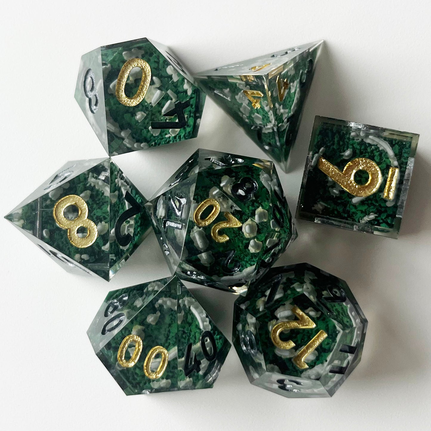 Stonehenge Ancient Ruins Handmade Resin Dice Set | Polyhedral 7-Piece TTRPG Dice for Tabletop Gaming, RPG Roleplaying | Luxury Artisan Dice Gift