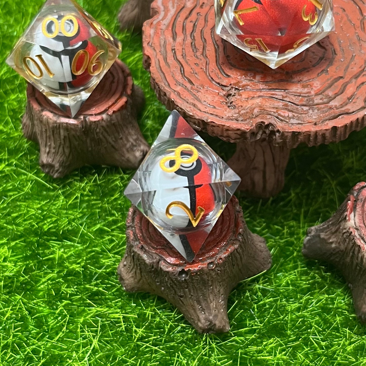 Pokeball Dice Handmade DND Dice set Cute DND Dice Pokeball DND Dice Set