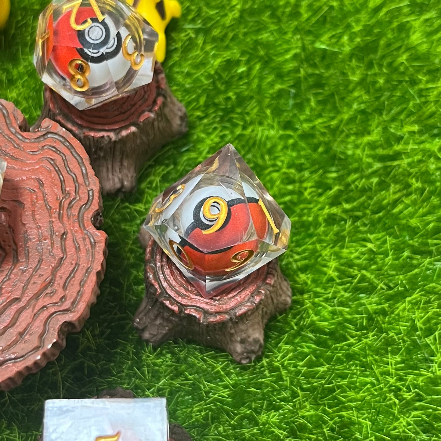 Pokeball Dice Handmade DND Dice set Cute DND Dice Pokeball DND Dice Set