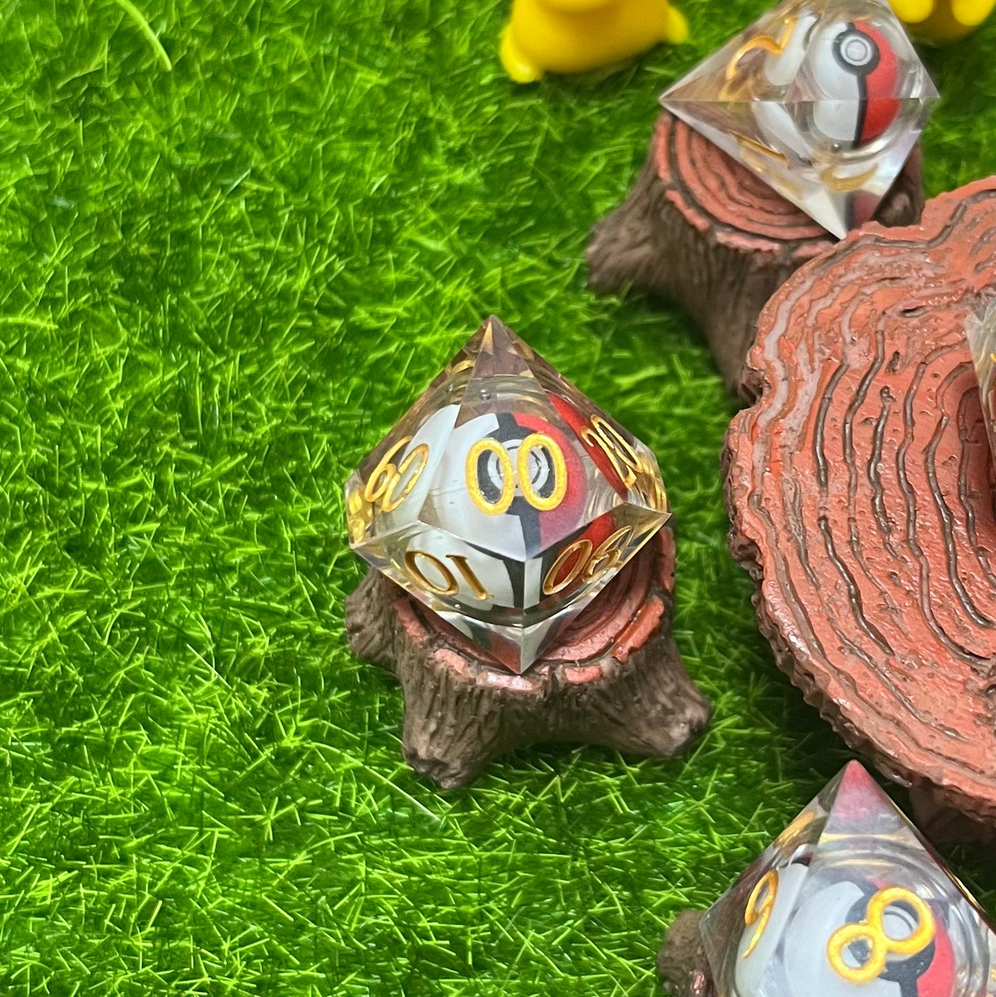 Pokeball Dice Handmade DND Dice set Cute DND Dice Pokeball DND Dice Set