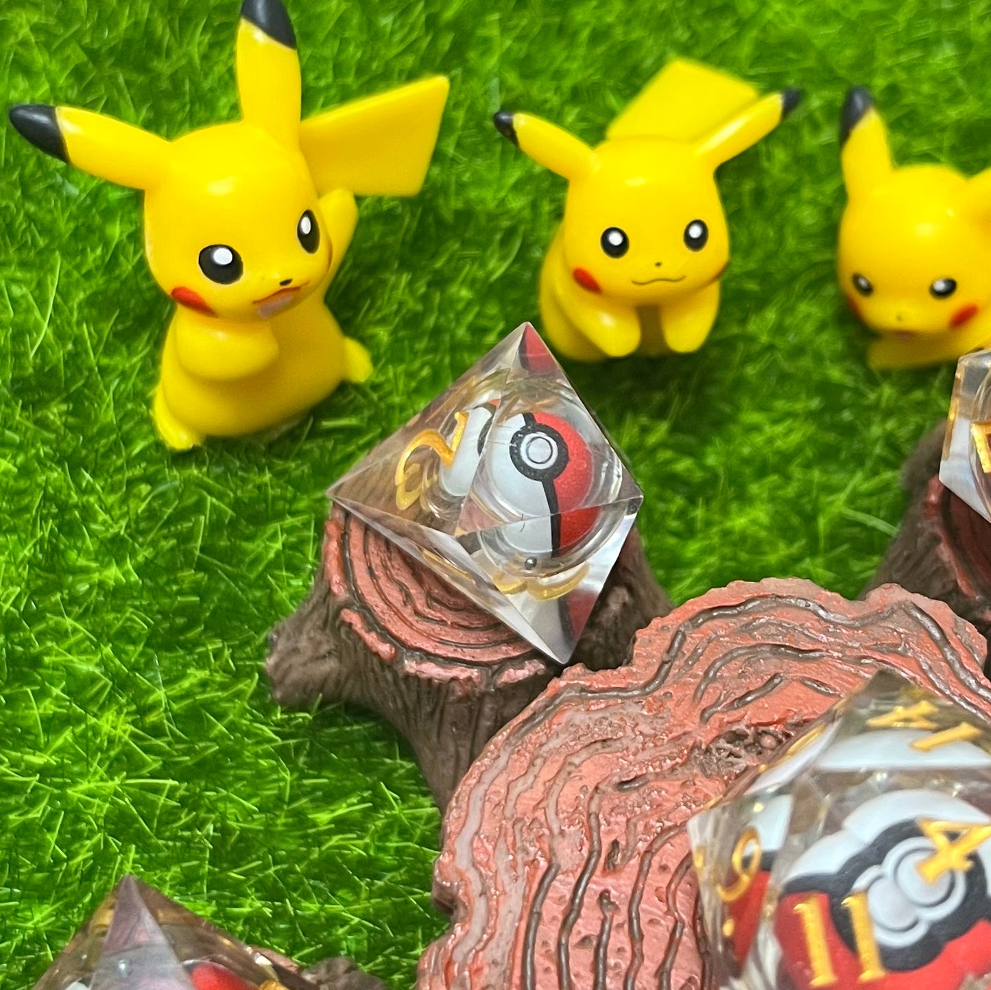 Pokeball Dice Handmade DND Dice set Cute DND Dice Pokeball DND Dice Set