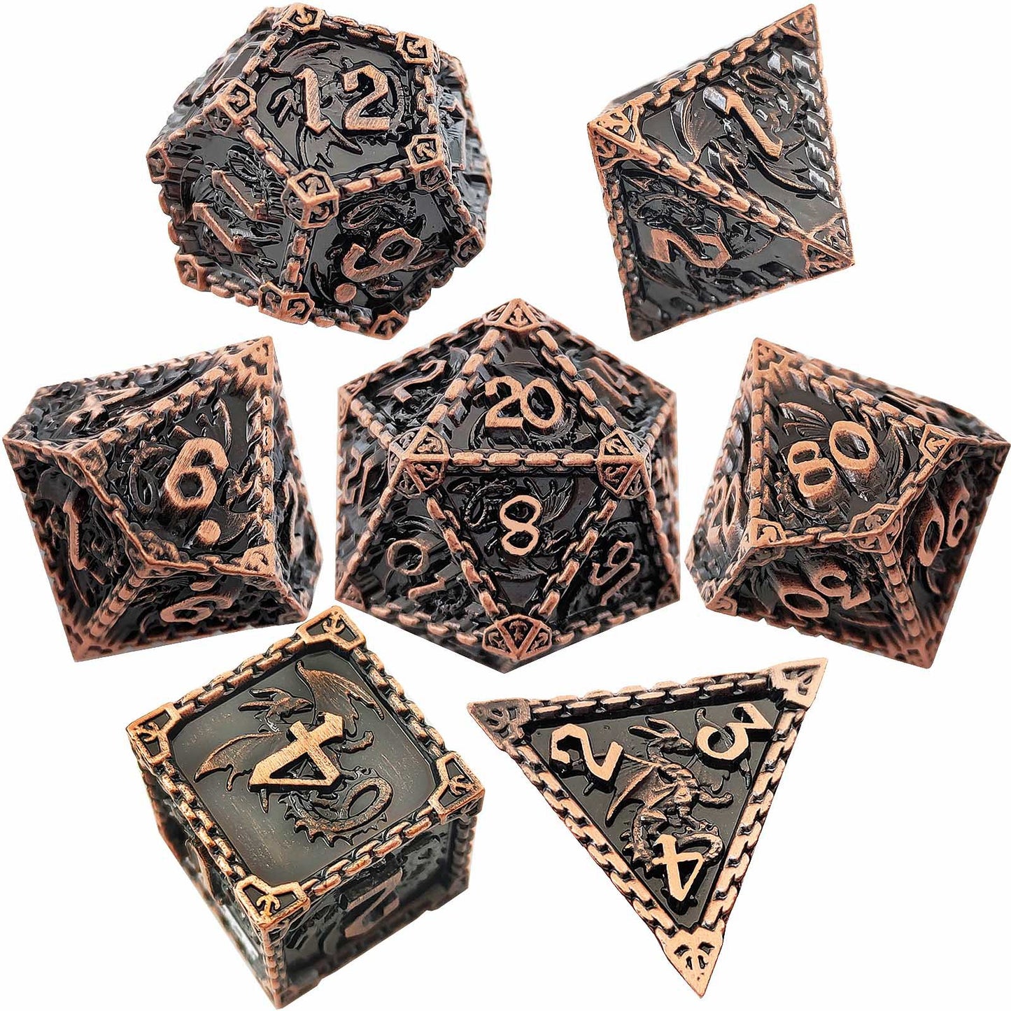 🐉 Solid Dragon - Luxury Metal Dice Set 🎲