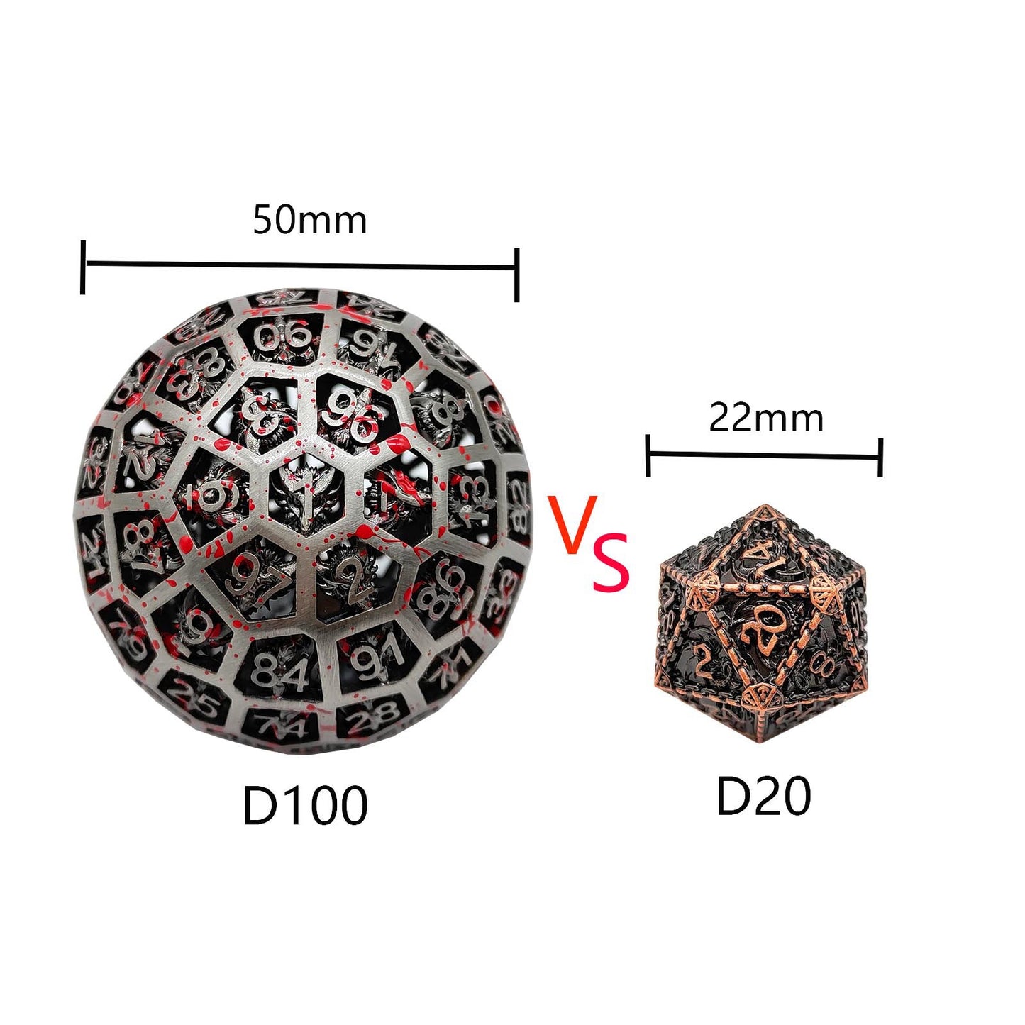 🌟【New】Dragon's Realm - Multi-colored D100 Metal Art Dice 🌟