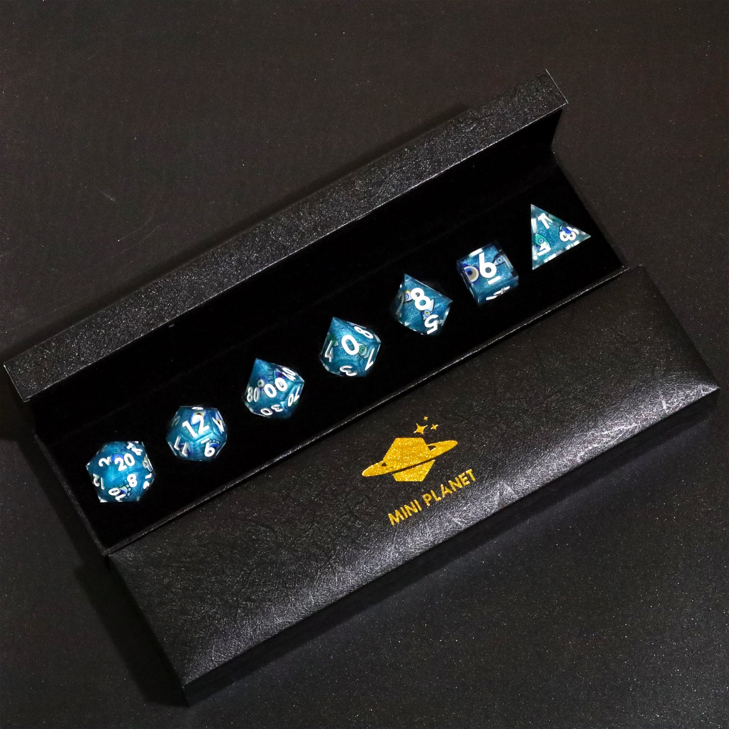 Eyes Of Truth Handmade Sharp Edge 7 Piece Resin d&d Dungeons and Dragons Dice Set