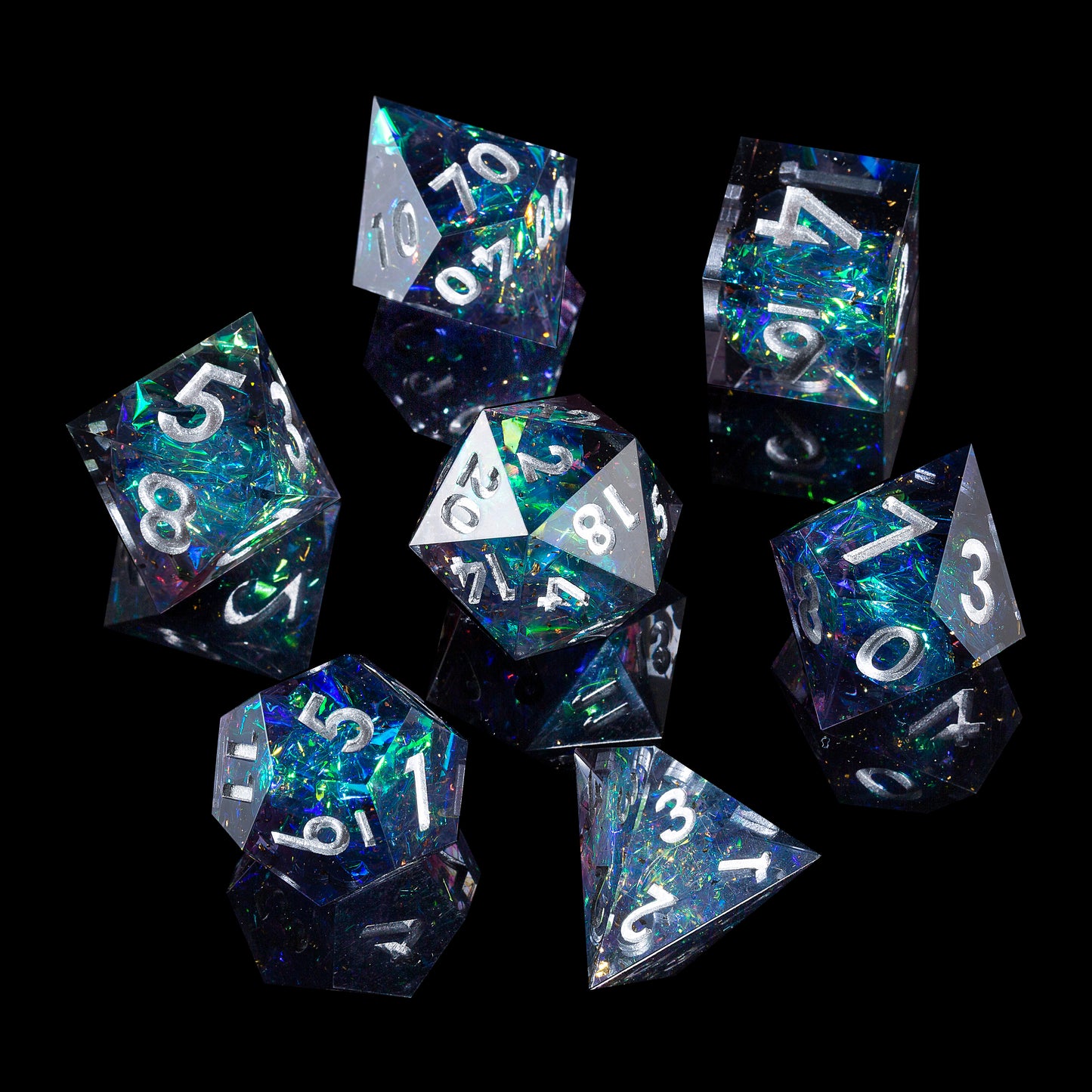 Galaxy_Blue_Black_background-dice_set