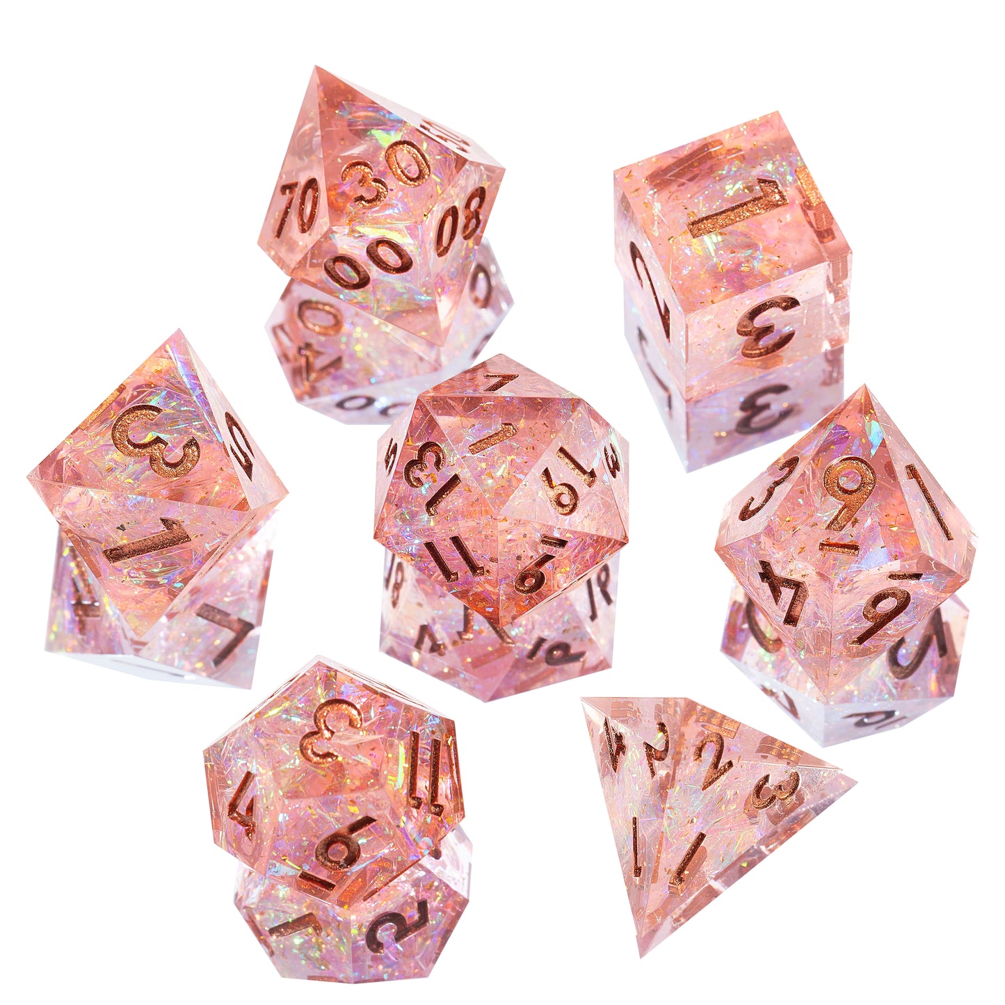 Galaxy_Pink_white_background-dice set
